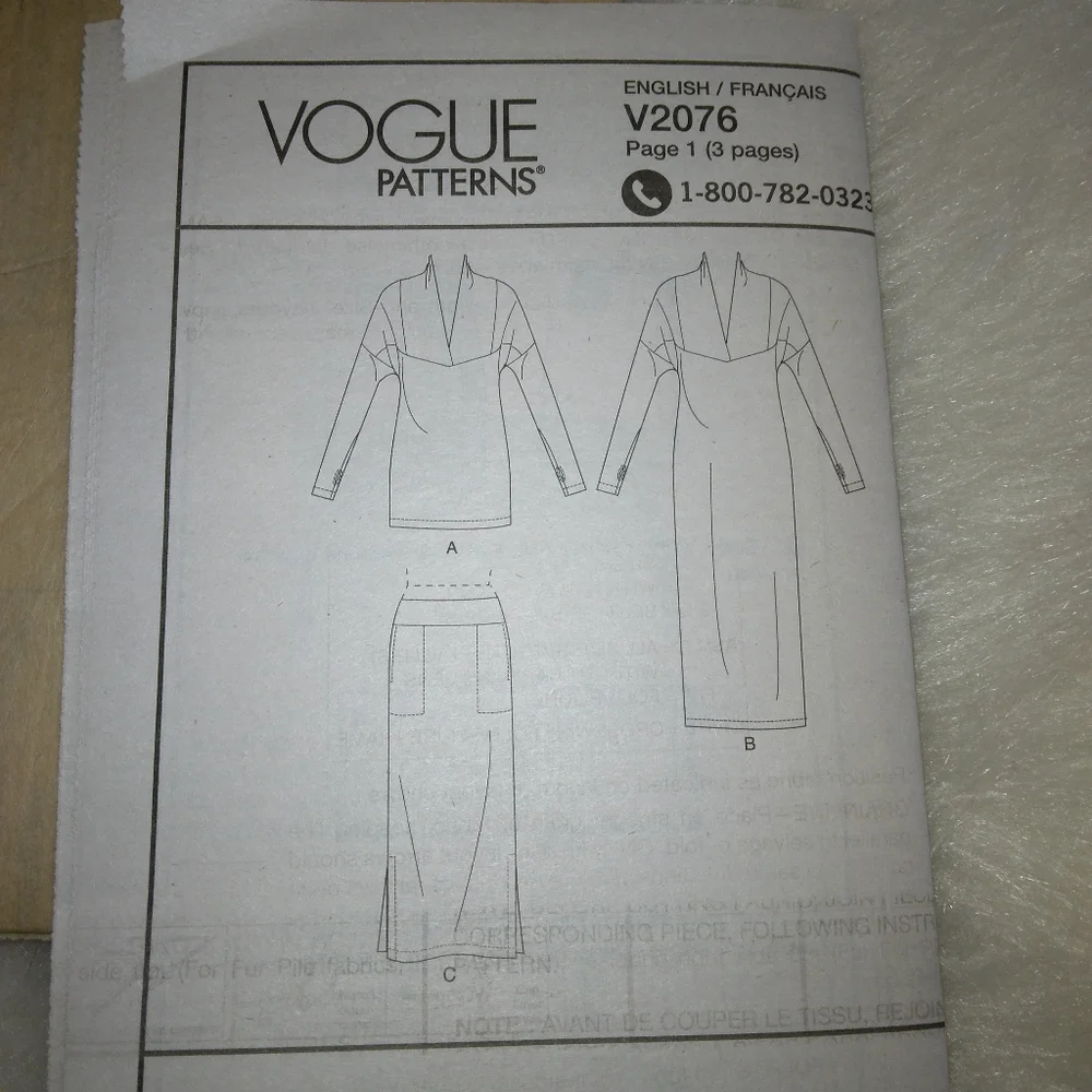 VOGUE V2076 Sz 8-16 Misses Knit Dress Top Worn Frontwards Or Backwards